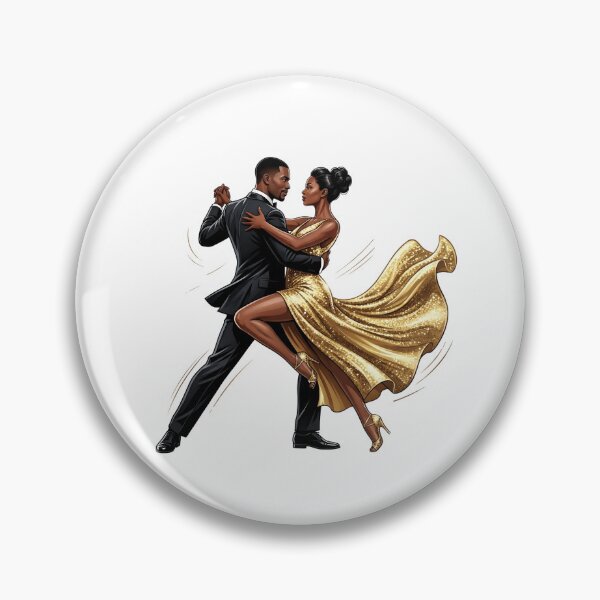 Item preview, Tango Gold - Stylish Afro Couple Dancing Elegant Art designed and sold by WowDezign.