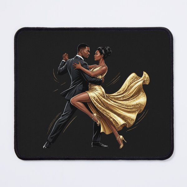 Item preview, Tango Gold - Stylish Afro Couple Dancing Elegant Art designed and sold by WowDezign.