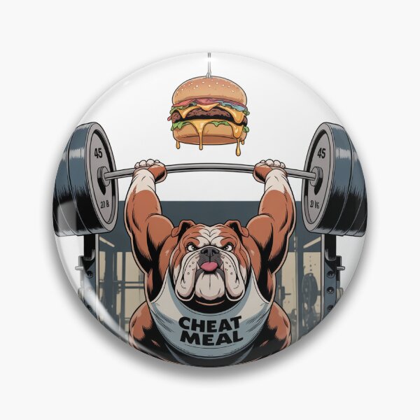 Item preview, Funny Gym Bulldog Bench Press - Muscular English Bulldog Lifting Weights designed and sold by VibeLab3.