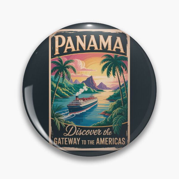 Item preview, Panama Landscape Illustration Travel Art Vintage designed and sold by KrisSidDesigns.