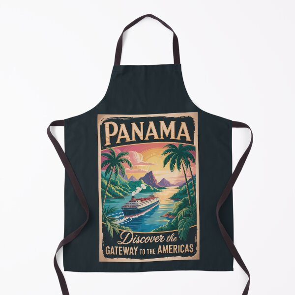 Item preview, Panama Landscape Illustration Travel Art Vintage designed and sold by KrisSidDesigns.