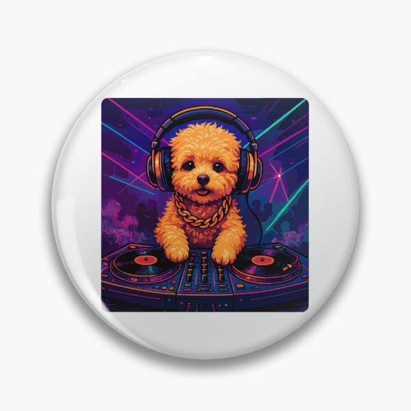 Item preview, Maltipoo DJ: Cute dog with headphones & neon designed and sold by Pineapple-Tree.