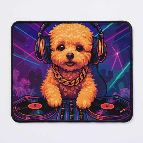 Item preview, Maltipoo DJ: Cute dog with headphones & neon designed and sold by Pineapple-Tree.