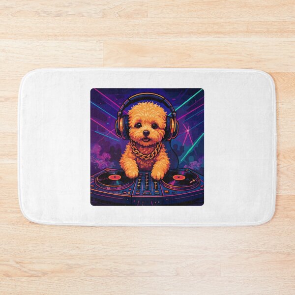 Item preview, Maltipoo DJ: Cute dog with headphones & neon designed and sold by Pineapple-Tree.