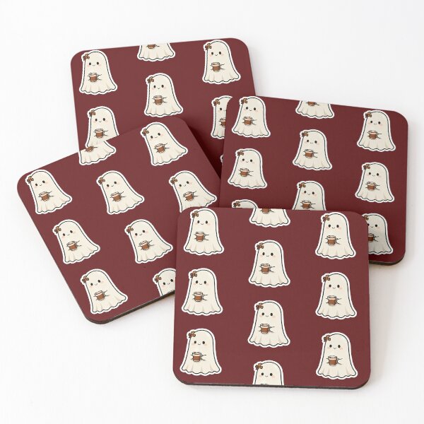 Item preview, Coffee Ghost – Cute Cozy Halloween Kawaii Sticker designed and sold by Magic shop7.
