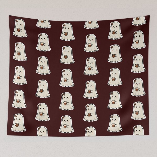 Item preview, Coffee Ghost – Cute Cozy Halloween Kawaii Sticker designed and sold by Magic shop7.