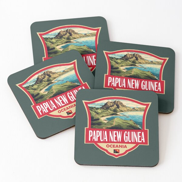 Item preview, Papua New Guinea Illustration Retro Badge designed and sold by KrisSidDesigns.