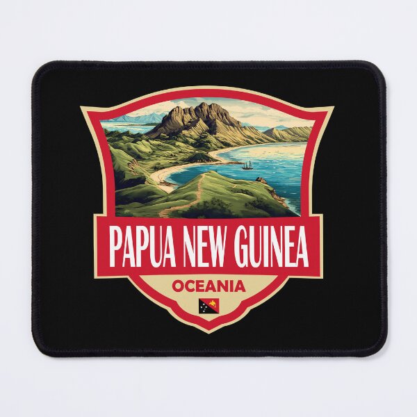 Item preview, Papua New Guinea Illustration Retro Badge designed and sold by KrisSidDesigns.