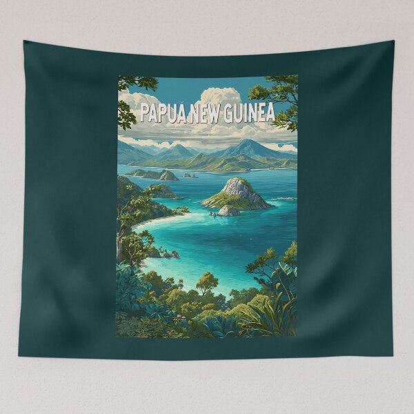 Item preview, Papua New Guinea Illustration Travel Art Vintage designed and sold by KrisSidDesigns.