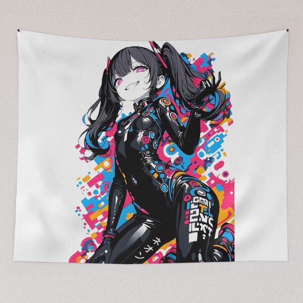 Item preview, NEON: Sleek Cyberpop Tactical Focus | Cute Cyberpunk Anime Girl designed and sold by Sytrics.