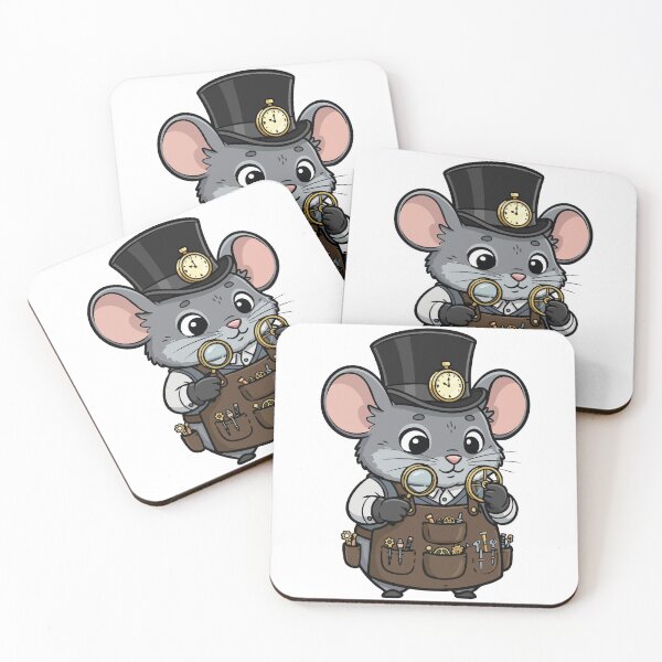 Item preview, Steampunk Clock Mouse Top Hat Watch designed and sold by PixelStudioBe.