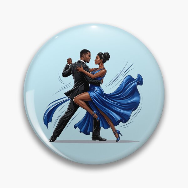 Item preview, Royal Blue Ballroom - Modern Black Couple Dancing Elegant Art designed and sold by WowDezign.