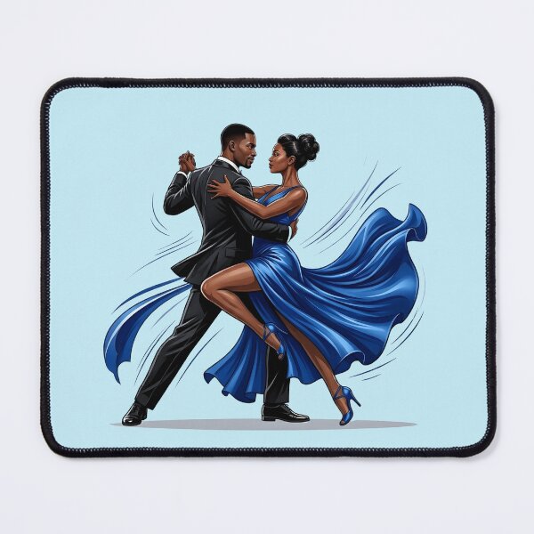 Item preview, Royal Blue Ballroom - Modern Black Couple Dancing Elegant Art designed and sold by WowDezign.