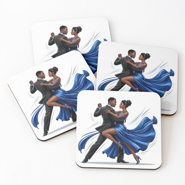 Item preview, Royal Blue Ballroom - Modern Black Couple Dancing Elegant Art designed and sold by WowDezign.