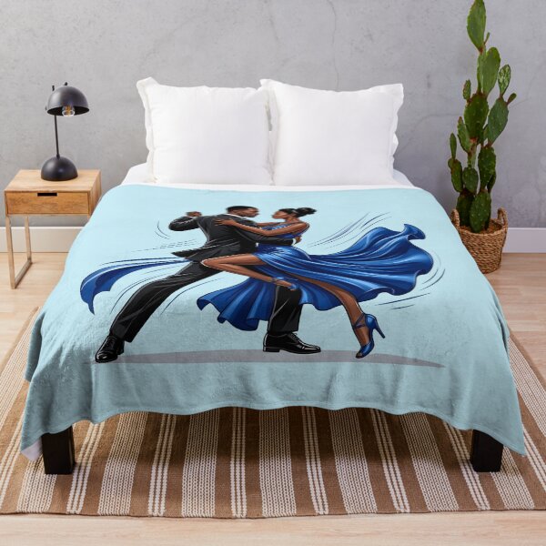 Item preview, Royal Blue Ballroom - Modern Black Couple Dancing Elegant Art designed and sold by WowDezign.