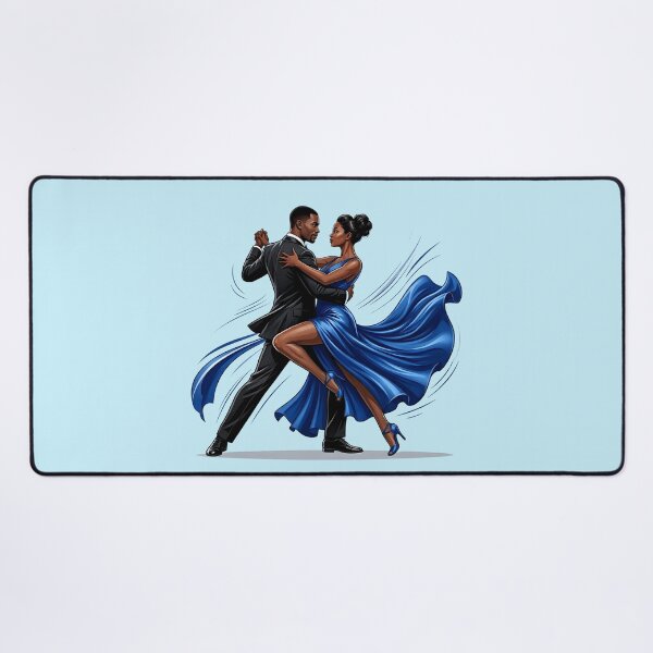 Item preview, Royal Blue Ballroom - Modern Black Couple Dancing Elegant Art designed and sold by WowDezign.