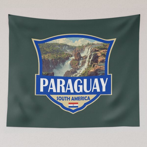 Item preview, Paraguay Illustration Retro Badge designed and sold by KrisSidDesigns.