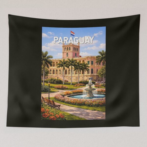 Item preview, Paraguay Illustration Travel Art Vintage designed and sold by KrisSidDesigns.