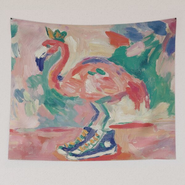 Item preview, Royal Flamingo with Sneakers designed and sold by ArtHouseNiklas.