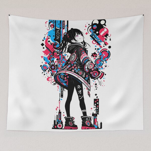 Item preview, NEON: Confident Cyberpop Urban Defiance | Cute Cyberpunk Anime Girl designed and sold by Sytrics.