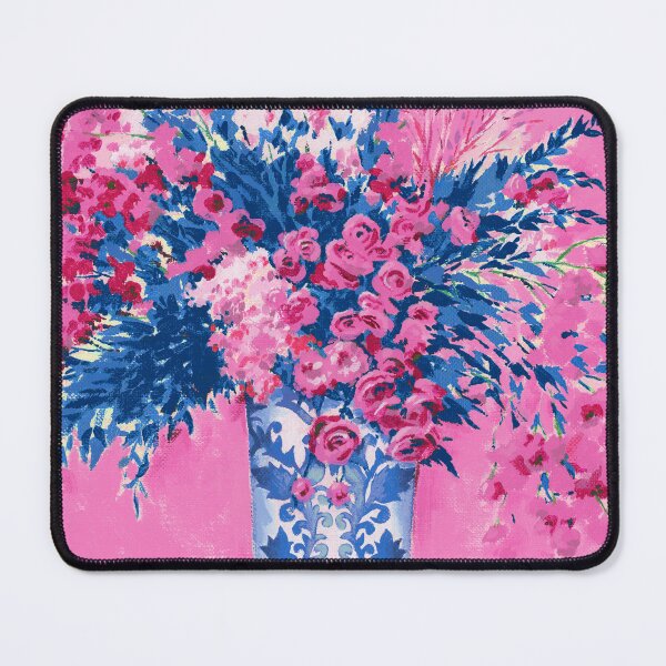 Item preview, Big Blue Vase of Big Pink Flowers designed and sold by Steve Haskamp.