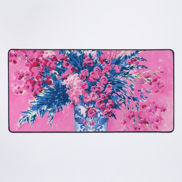 Item preview, Big Blue Vase of Big Pink Flowers designed and sold by Steve Haskamp.