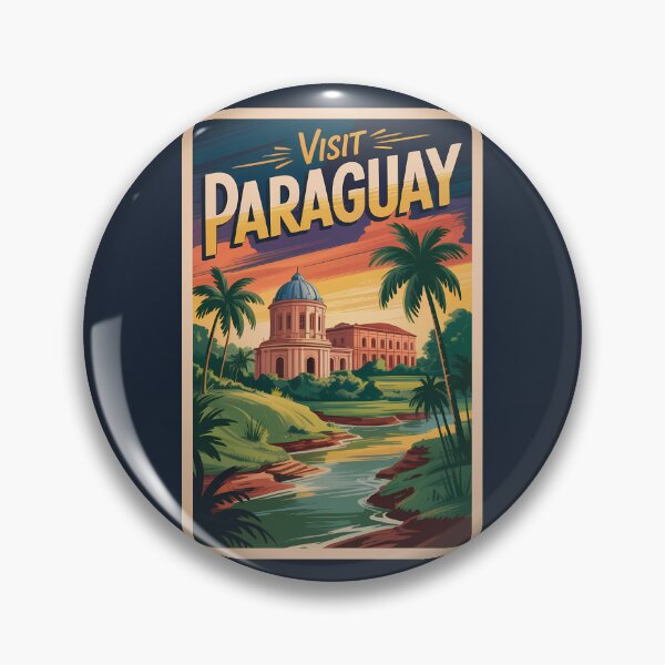 Item preview, Paraguay Landscape Illustration Travel Art Vintage designed and sold by KrisSidDesigns.