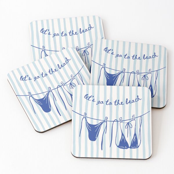 Item preview, Let's Go To The Beach (Dark Blue/Cream) designed and sold by MariePopPrints.