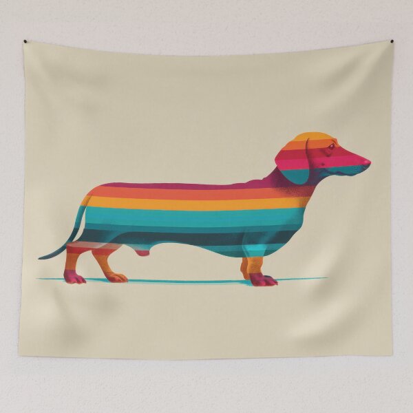 Item preview, Dog with colorful stripes on body designed and sold by anytka.