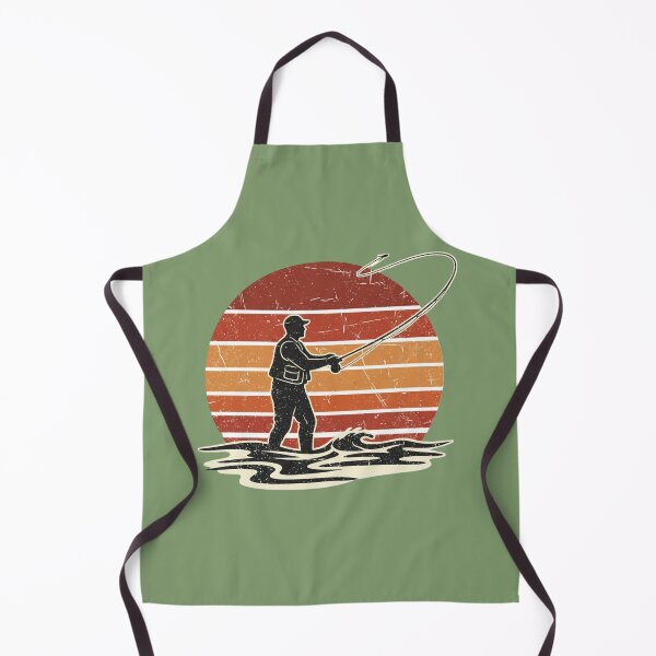 Item preview, Retro Sunset Fly Fisherman - Vintage Angler Design designed and sold by InkWeaveShop.