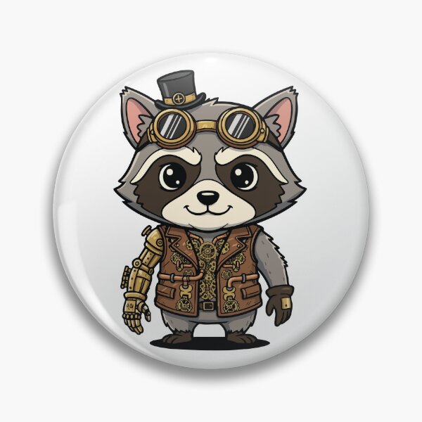 Item preview, Steampunk Raccoon Robotic Arm Engineer designed and sold by PixelStudioBe.