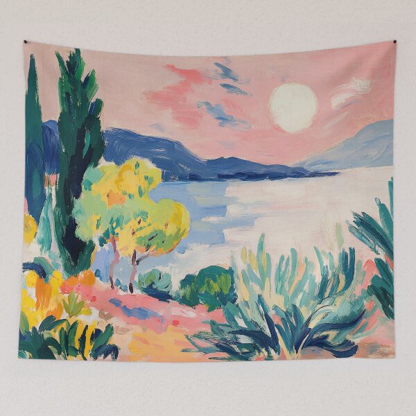 Item preview, Fauvist landscape by the sea designed and sold by ArtHouseNiklas.