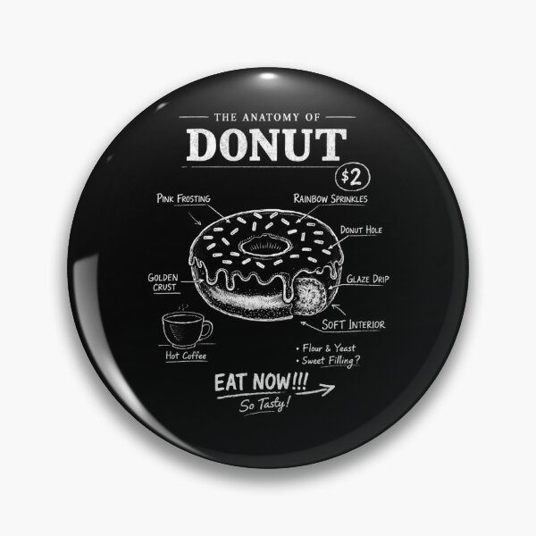 Item preview, Donut Anatomy Funny Food Lover Chalkboard Style designed and sold by FreshVibe Prints.