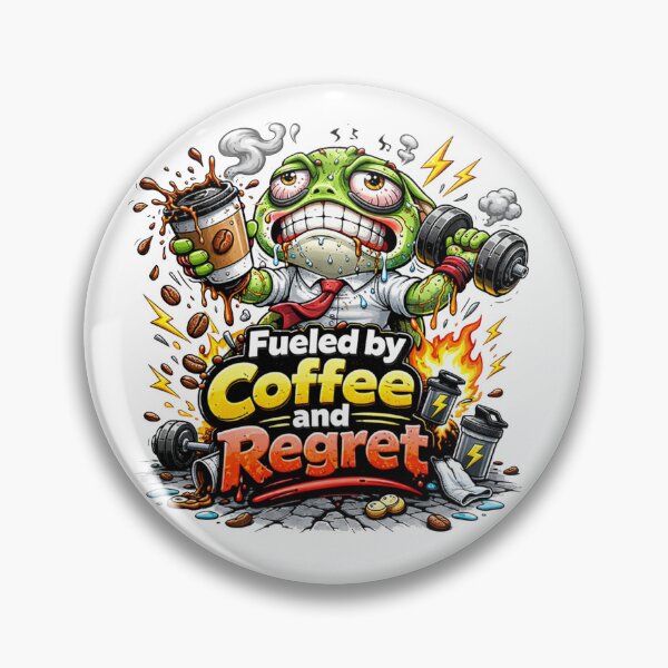 Item preview, Frog Gym Fitness Sticker – Fueled by Coffee and Regret designed and sold by les3cerises.
