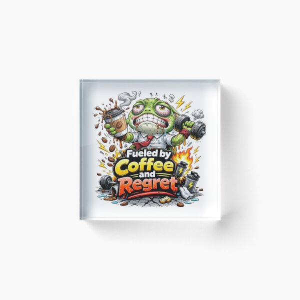 Item preview, Frog Gym Fitness Sticker – Fueled by Coffee and Regret designed and sold by les3cerises.