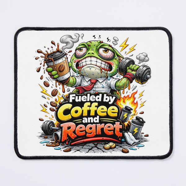 Item preview, Frog Gym Fitness Sticker – Fueled by Coffee and Regret designed and sold by les 3 cerises store.