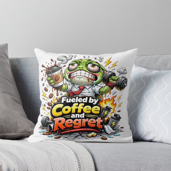 Item preview, Frog Gym Fitness Sticker – Fueled by Coffee and Regret designed and sold by les3cerises.