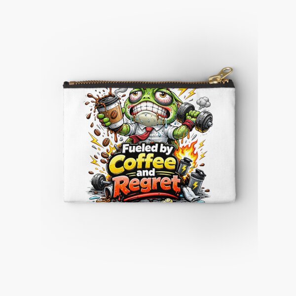 Item preview, Frog Gym Fitness Sticker – Fueled by Coffee and Regret designed and sold by les3cerises.