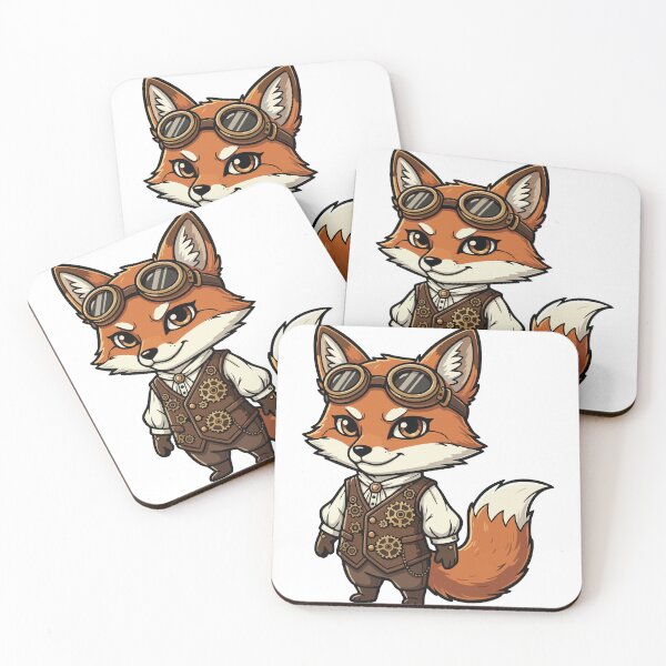 Item preview, Steampunk Fox Vest Gears Aviator Cute designed and sold by PixelStudioBe.