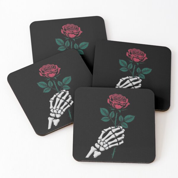 Item preview, Skeleton Hand Holding Red Rose – Dark Love Gothic Design designed and sold by Redwan58.