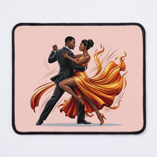 Item preview, Fiery Salsa - Elegant Black Couple Latin Dance Art designed and sold by WowDezign.
