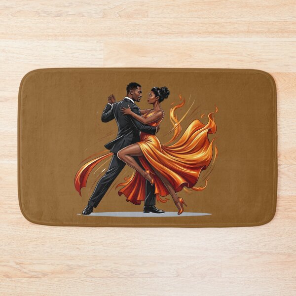 Item preview, Fiery Salsa - Elegant Black Couple Latin Dance Art designed and sold by WowDezign.