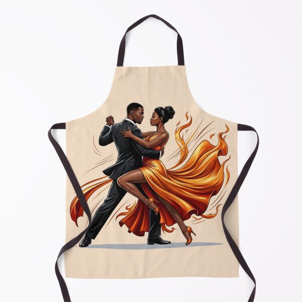 Item preview, Fiery Salsa - Elegant Black Couple Latin Dance Art designed and sold by WowDezign.