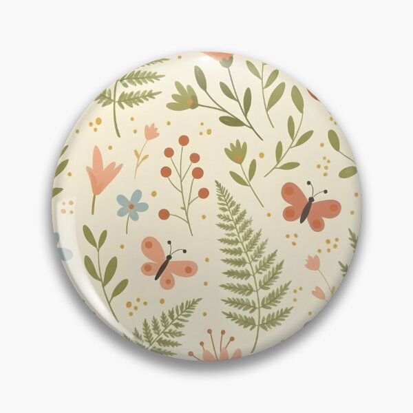 Item preview, Illustrative Pattern of Butterflies, Ladybugs and Ferns designed and sold by byCreativeArt.