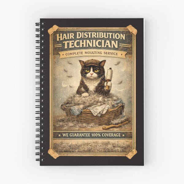 Item preview, Hair Distribution Technician - Funny Cat Moulting Design - Domestic Cat Chaos  designed and sold by Halejo68.