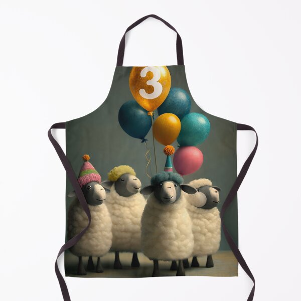Item preview, Sheep 3rd Birthday Card – Cute Farm Animal Birthday Illustration designed and sold by TringTringCards.