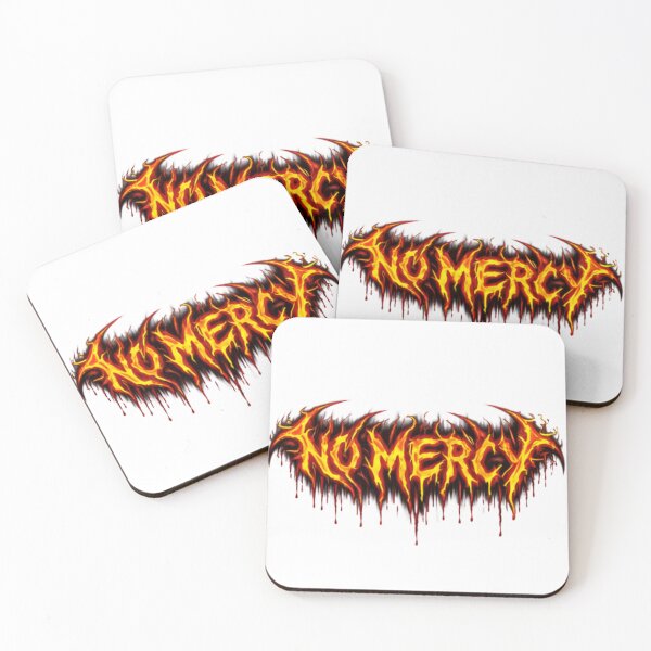 Item preview, No Mercy – Fiery Dripping Gothic Metal Logo designed and sold by bloomandbeads.eu.