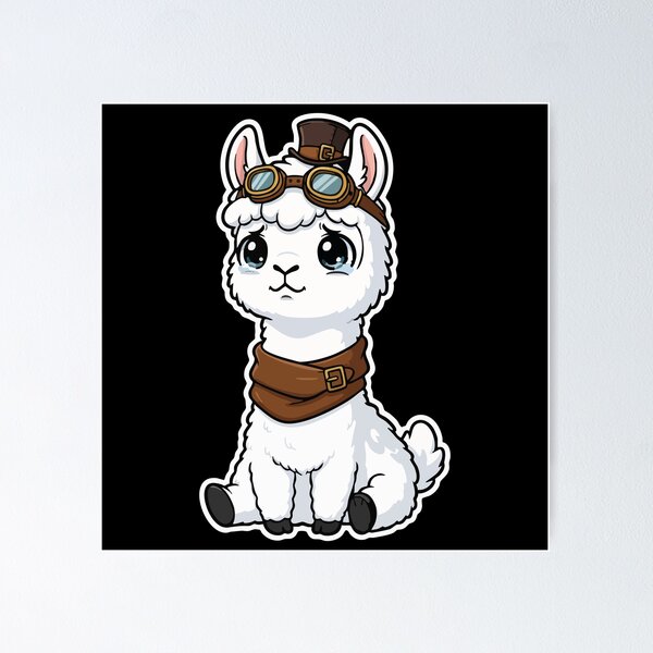 Item preview, Cute Steampunk Llama with Glowing Eyes Mascot designed and sold by PixelStudioBe.