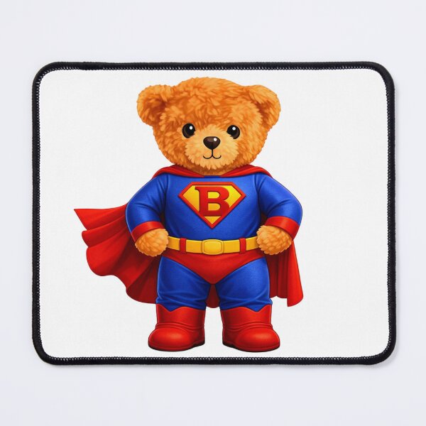 Item preview, Cute Super Hero Teddy Bear with Red Cape - Brave Comic Mascot designed and sold by CuteBear87.