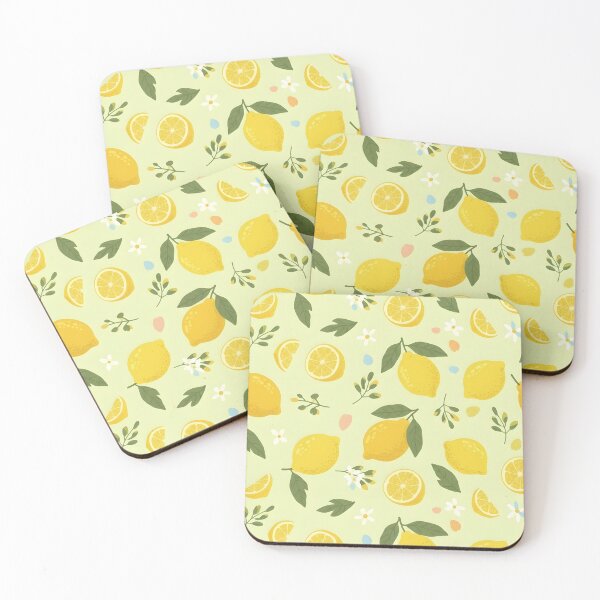 Item preview, Pattern of Fresh Yellow Lemons and Green Leaves designed and sold by byCreativeArt.
